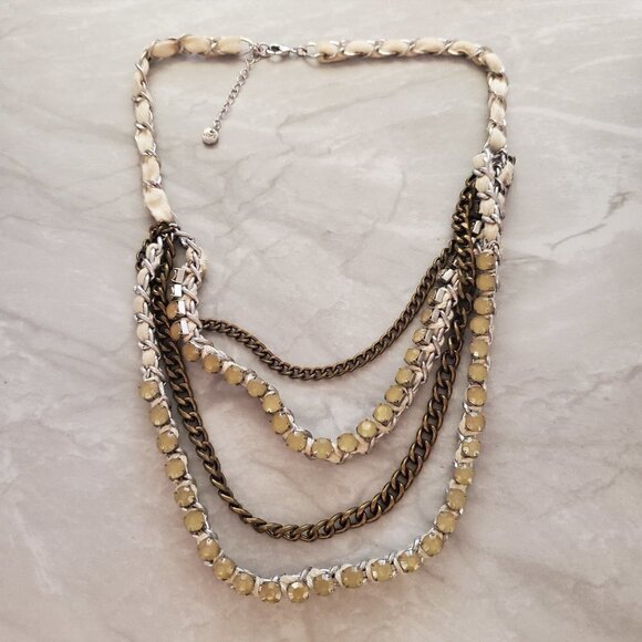 Chico's Jewelry - ✨ Chico's Rhinestones Crystal Ribbon Multi Chain Necklace ✨